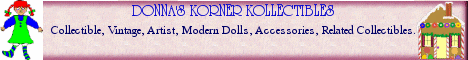 Donna's Korner Kollectibles Shop of Dolls Index and Home Page