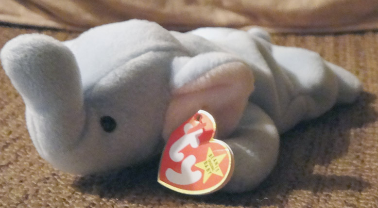 light blue peanut beanie baby value